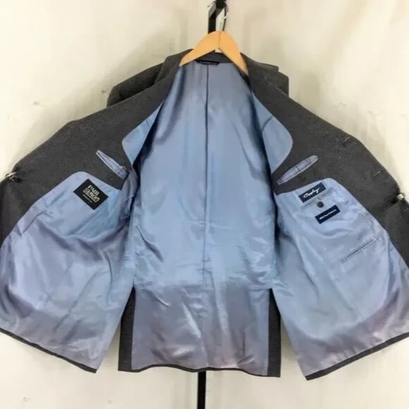 Coppley 100% Cashmere Bocelli 3112 3 Button Nailshead Check Sport Coat - 42 Long - Picture 9 of 13